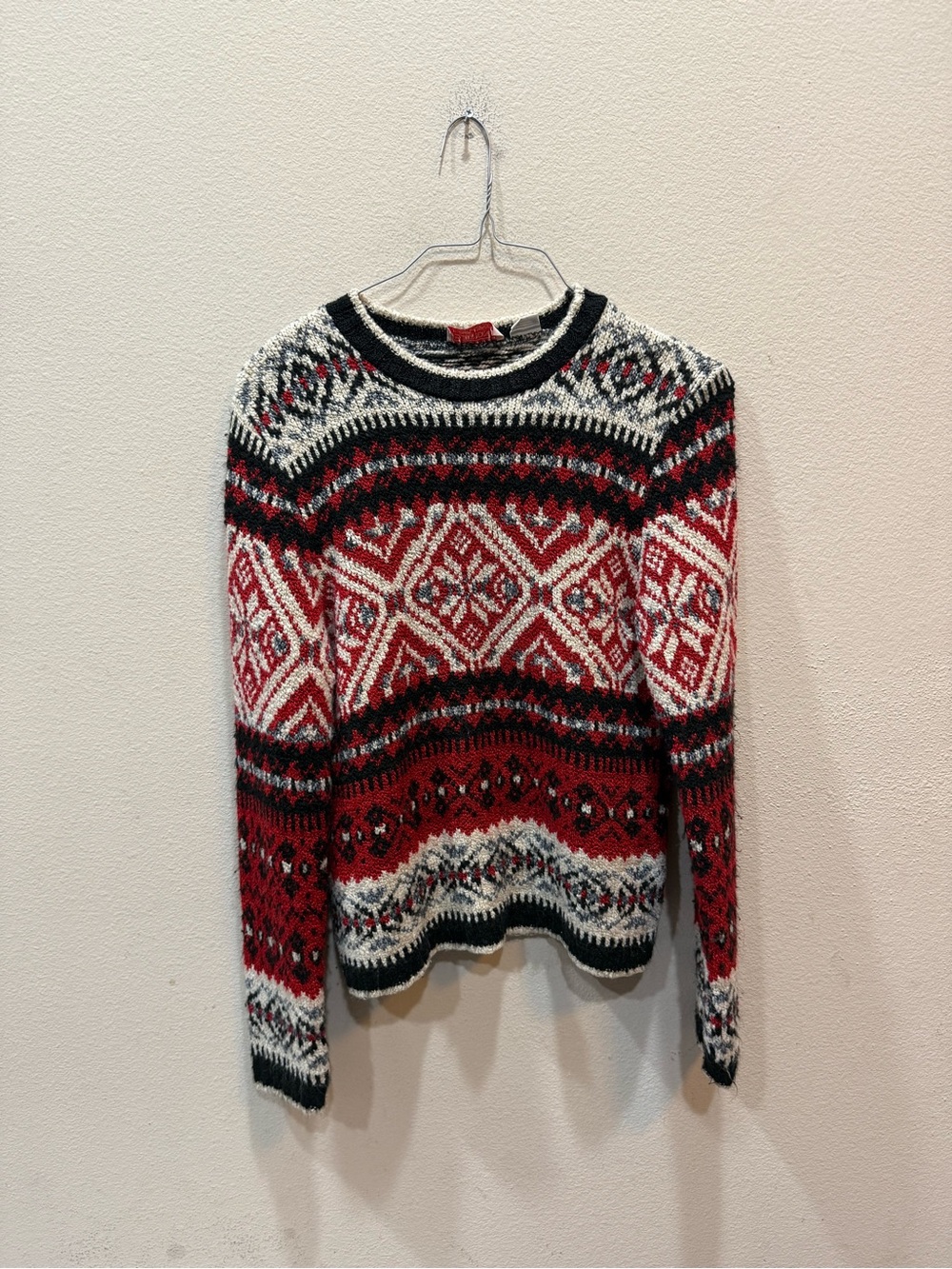 Basic Editions Holiday Acrylic Pullover Crew Neck Fair Isle Sweater Medium USA